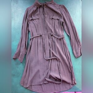 Broadway & Broome Grey Shirt Dress Button Up Small